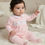Thumbnail: Baby Girl Sleepsuit Babygrow Velour All in One Smocking