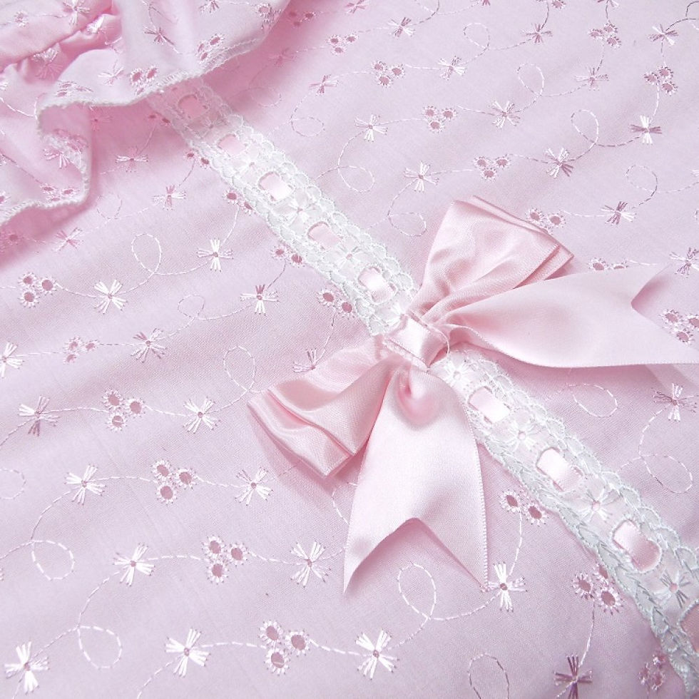 Thumbnail: Baby Pushchair Cosytoes Footmuff Cosy Toes Frilly Bows Broderie Anglaise PINK