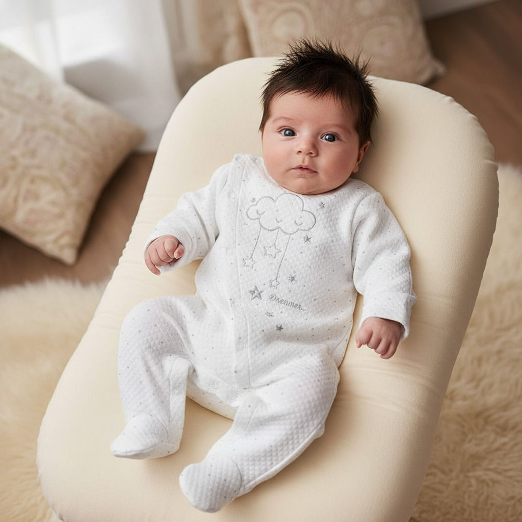 Baby Girl Boy Sleepsuit Babygrow All In One Outfit WHITE Unisex