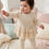 Thumbnail: Baby Girl Luxury Knitted Dress Leggings 2 Pce Frilly Outfit Set Cotton Ivory
