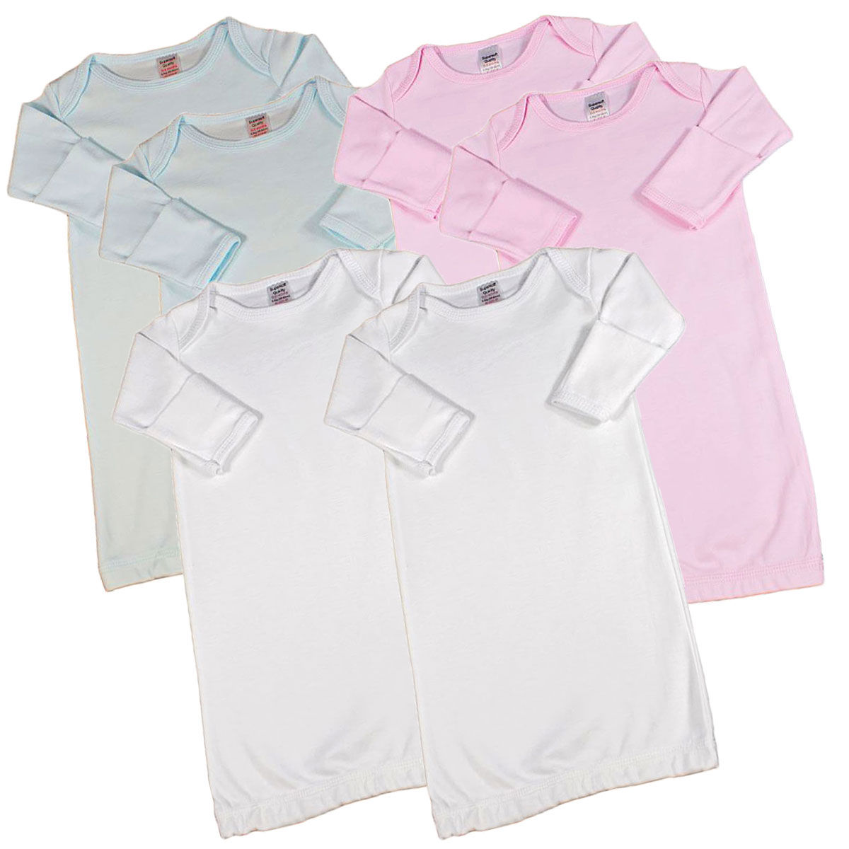 Baby Boy Girl Nightie Layette Gown Bundler Sleepsuit Cotton Unisex PACK OF 2