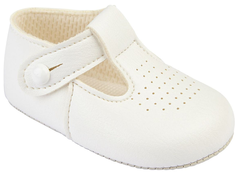 Thumbnail: Baby Shoes BAYPODS Traditional Boy Pram Soft Christening Wedding Early Days