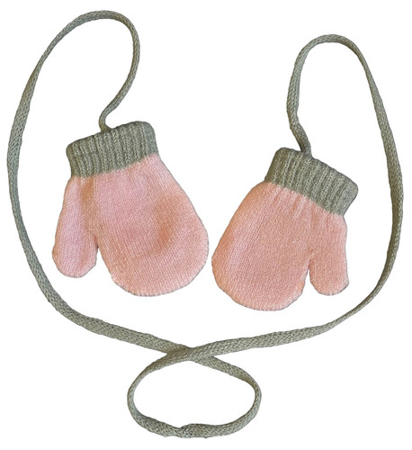Baby Girl Boy String Mitts Mittens Knitted Connected Chain Unisex