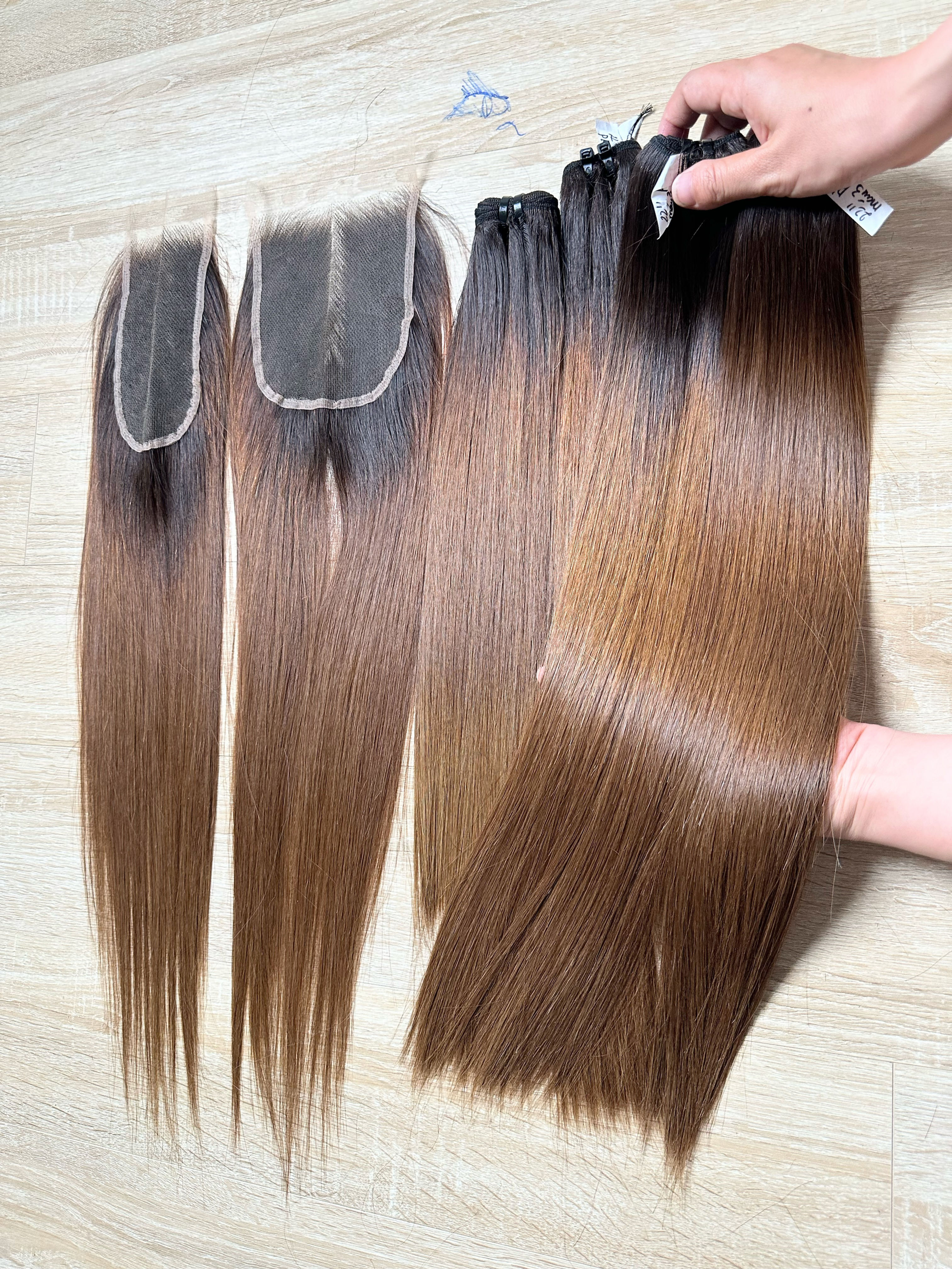 Ombre dark root light brown hair