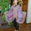 Thumbnail: Butterfly Cape — Pure Silk & Wool from Bursa