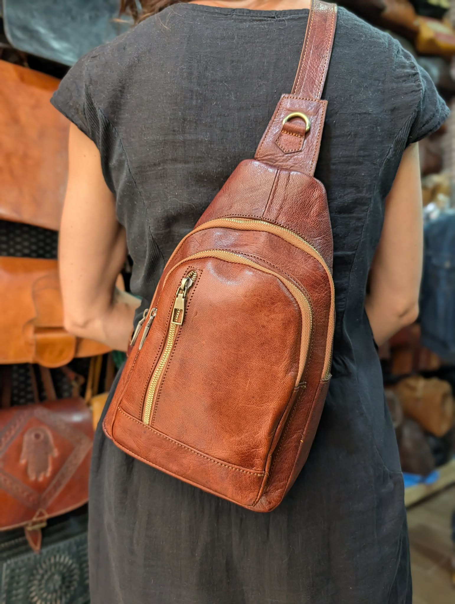 Handcrafted Leather Crossbody Sling Bag