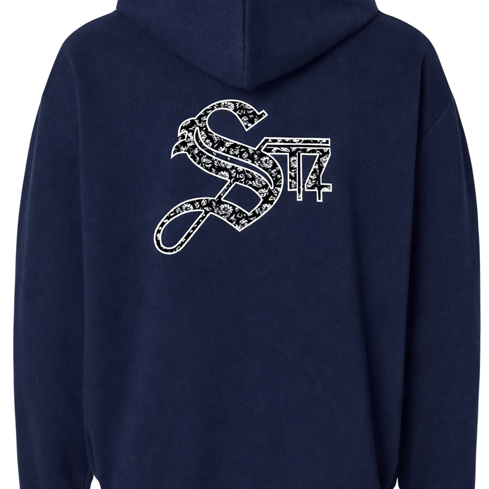 Navy Black Paisley