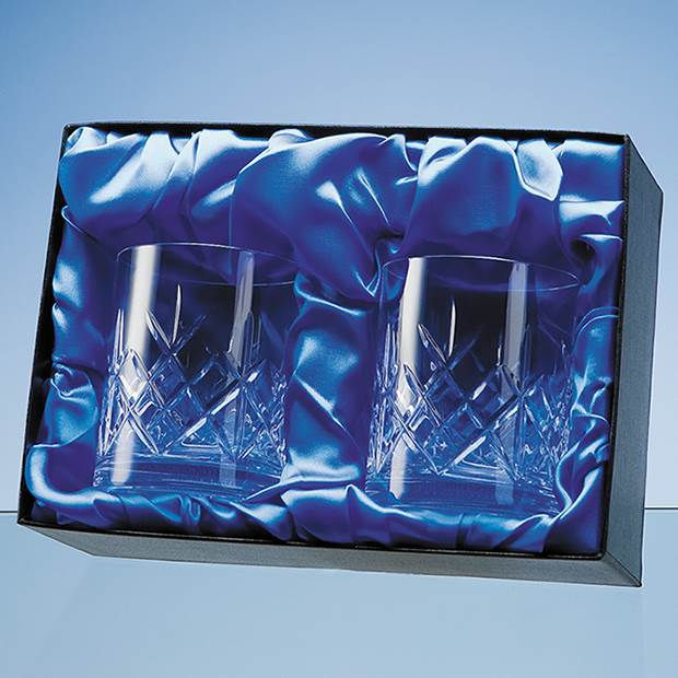 CG PB54 Whisky Tumbler Pair Satin Lined Presentation Box