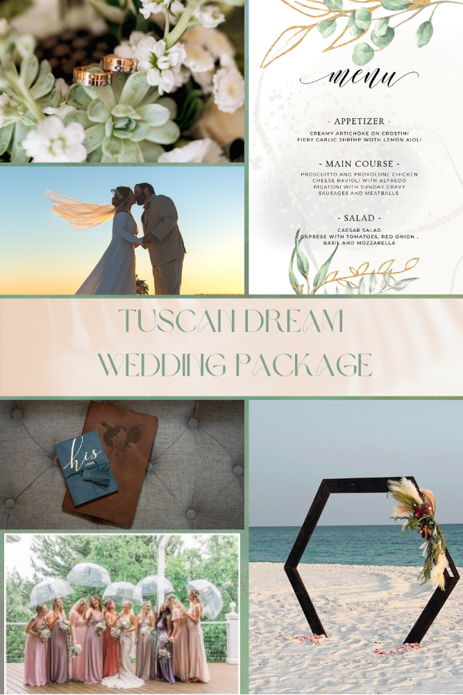 All-inclusive wedding packages with wedding ceremony, minister, photographer, catering, reception decor and florals
