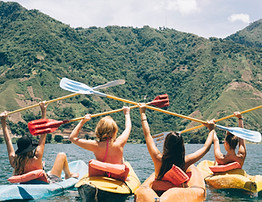 Kayaking off the shore of a Caribbean Island