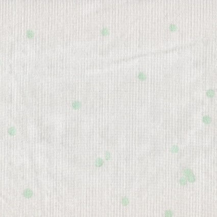 Nani Iro Double Gauze Mint Dots on Light Gray Stripe