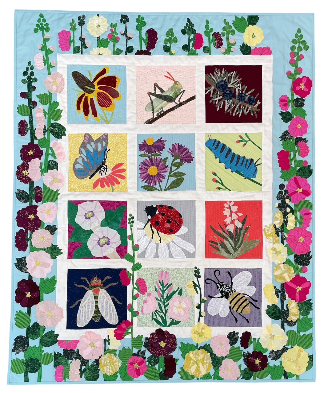 Bugs and Blossoms Design of the Month Finishing Quilt PDF Pattern