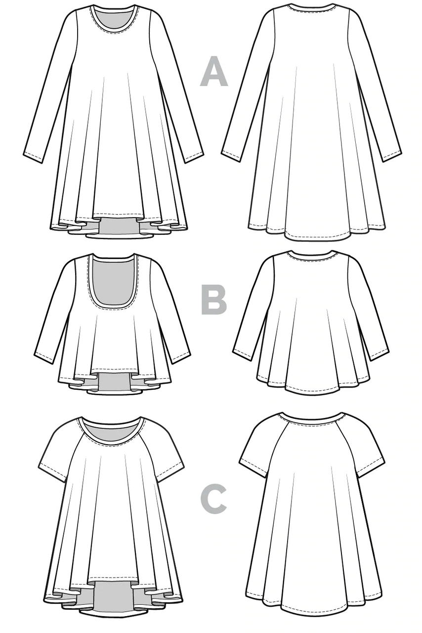 Thumbnail: Closet Core Ebony T-Shirt & Dress Pattern - Size 0-20
