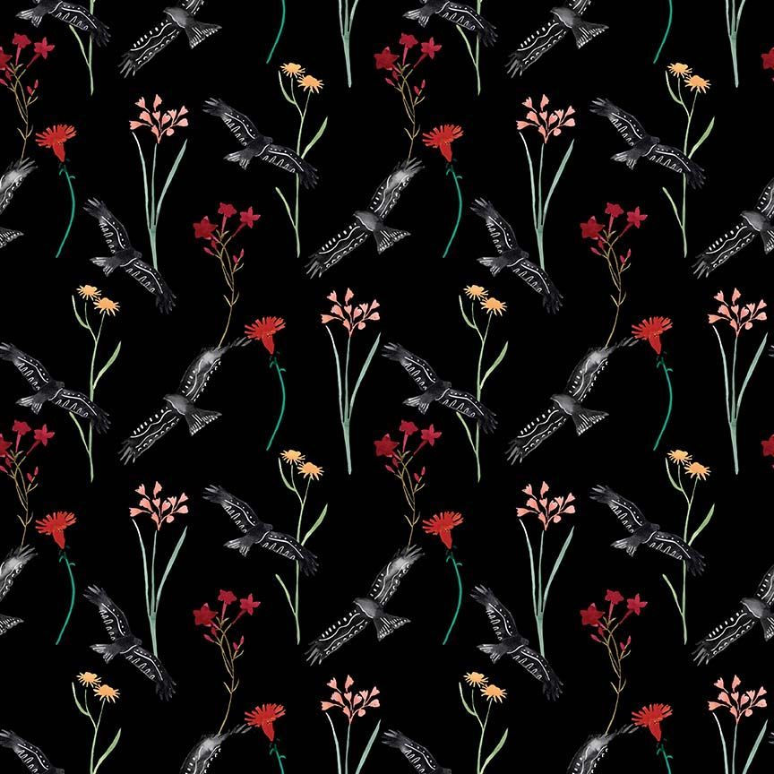 Wild and Free Wildflowers Black