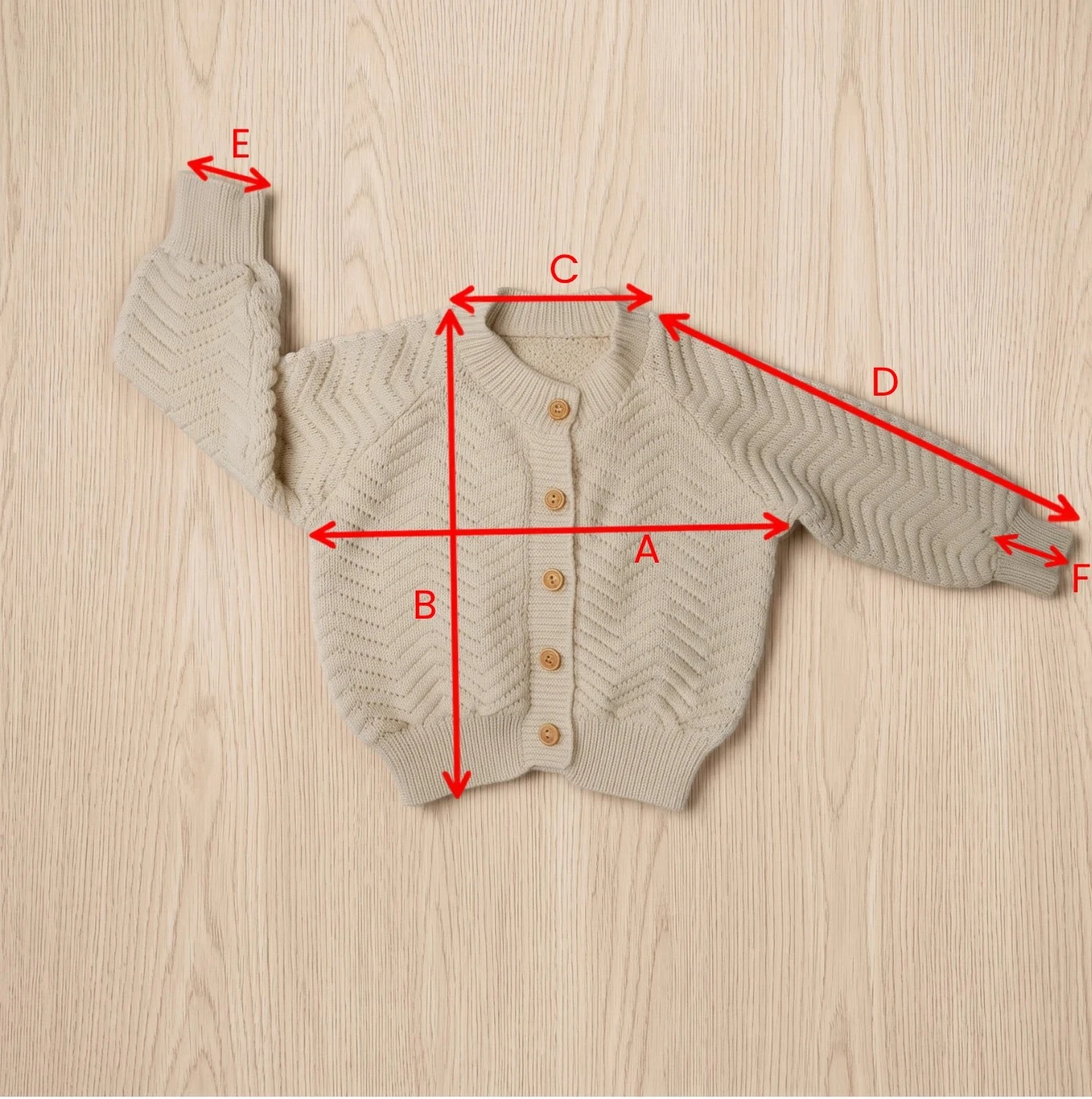 Cardigan Measurement Diagram