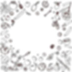 LEBANESE mediterranean ingredients and dishes scattered around in a square drawn in black