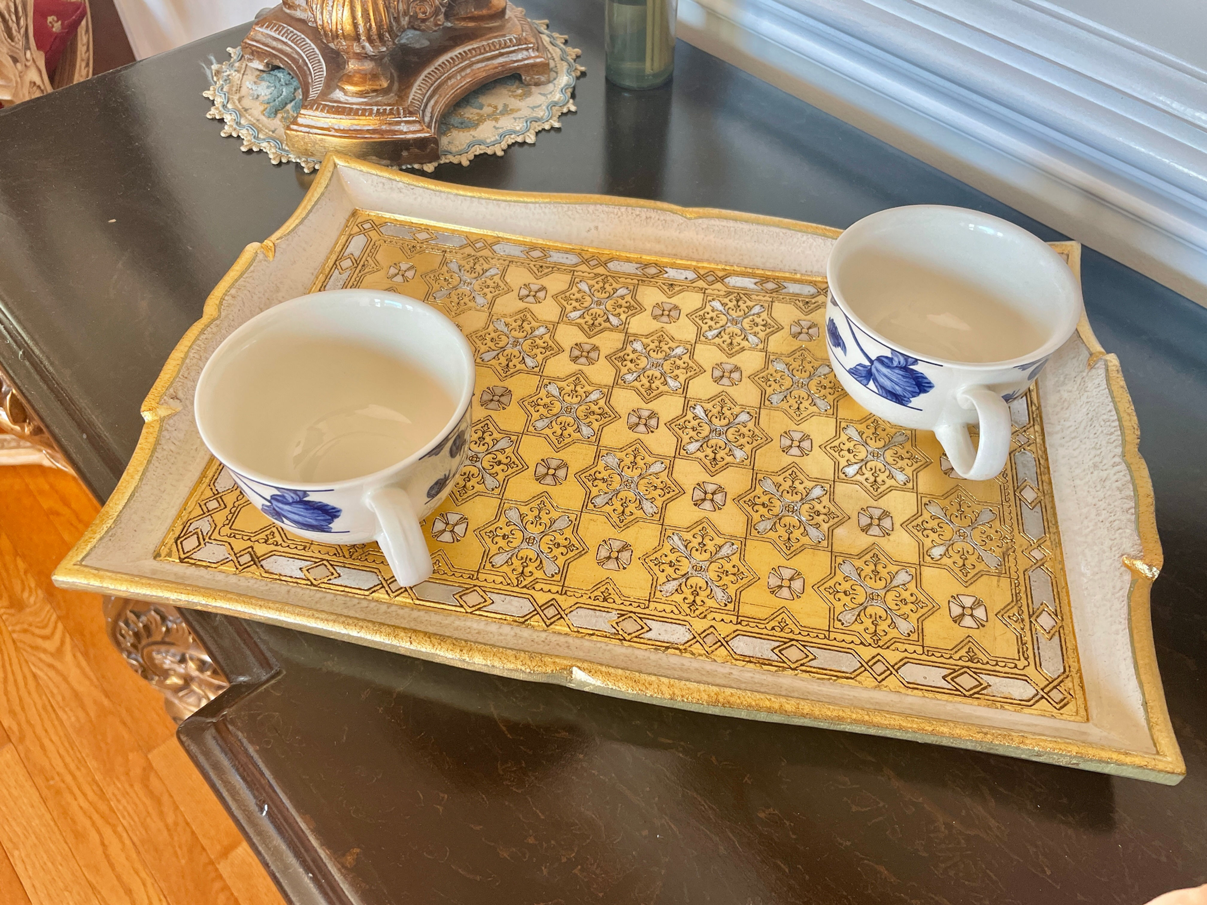 Florentine Tray - Adimari (Gold, Silver, and Ivory Color)