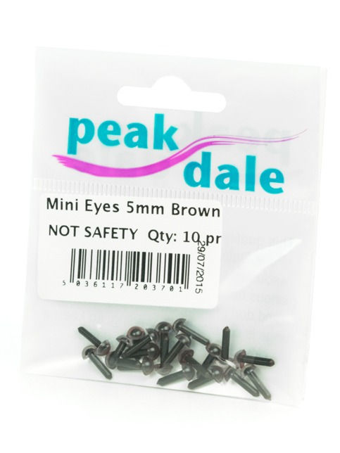 Mini Brown Eyes (2 sizes) NOT SAFETY (10 pairs)