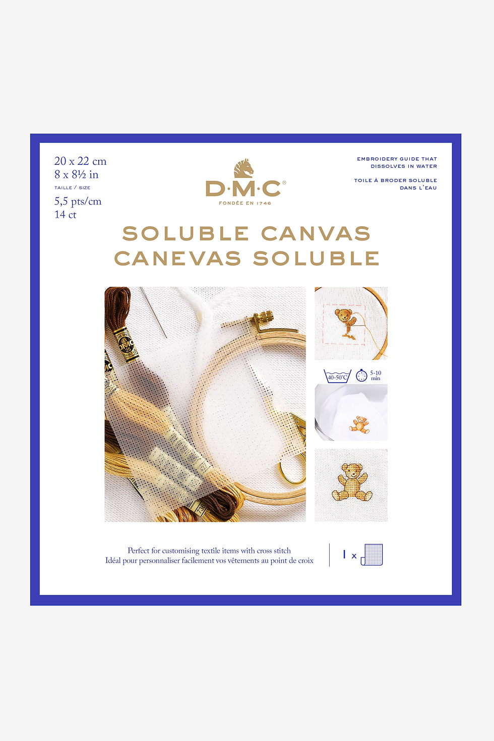 Thumbnail: DMC Water Soluble Guide 14ct 20 x 22cm