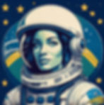 Ilustração de astronauta brasileira