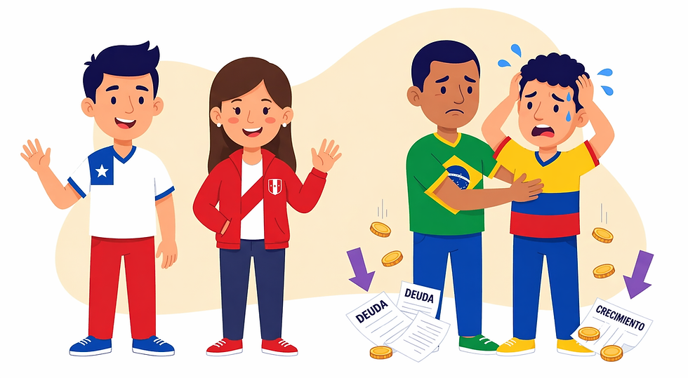 2025: Colombia pierde terreno en deuda, crecimiento y balance fiscal frente a la región