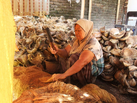 Sapu Dari Serabut Kelapa, Kontribusi Keluarga Pekerja Migran Desa Telagawaru Dalam Pemanfaatan Potensi Lokal
