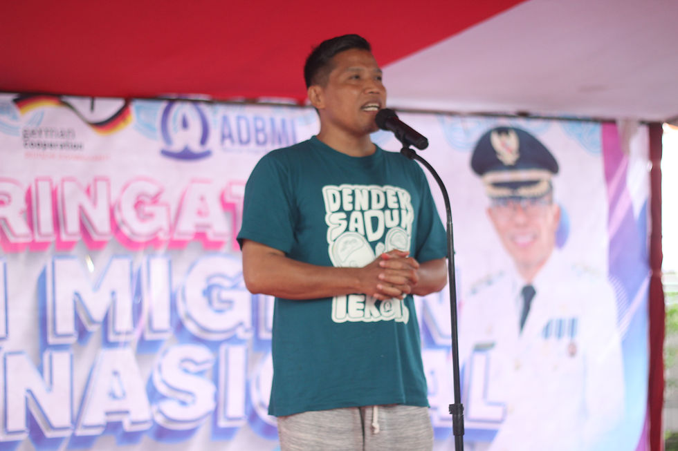 poto istimewa : ketua ADBMI, Roma Hidayat saat perayaan Hari Migran INternasional 2024