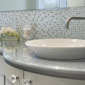 Curved front vanity