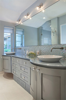 Curved front vanity