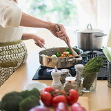 Mujer, cocina, en, cocina