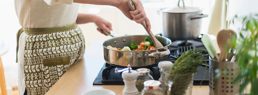 Woman Cooking in Kitchen