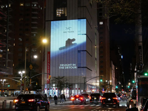 arcteryx performance sports wear out of home projection new york city