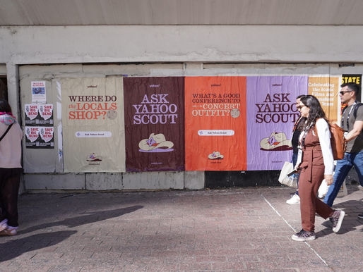 guerrilla posters in austin texas promoting yahoo scout traditional out of home advertising