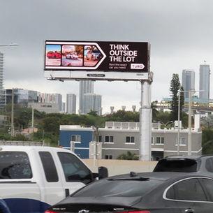 digital billboard for turo miami florida "think outside the lot"