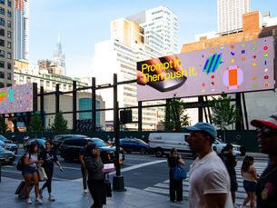 Sequential digital billboards in New York City for Figma Make Branding campaign DOOH