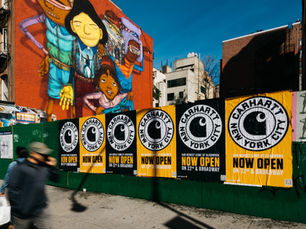 carhartt guerrilla posters ooh advertisement in new york city now open
