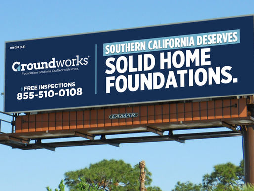 A mock-up of Groundworks digital OOH billboard targeting California purchased programmatically (PDOOH)