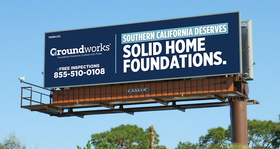A mock-up of Groundworks digital OOH billboard targeting California purchased programmatically (PDOOH)
