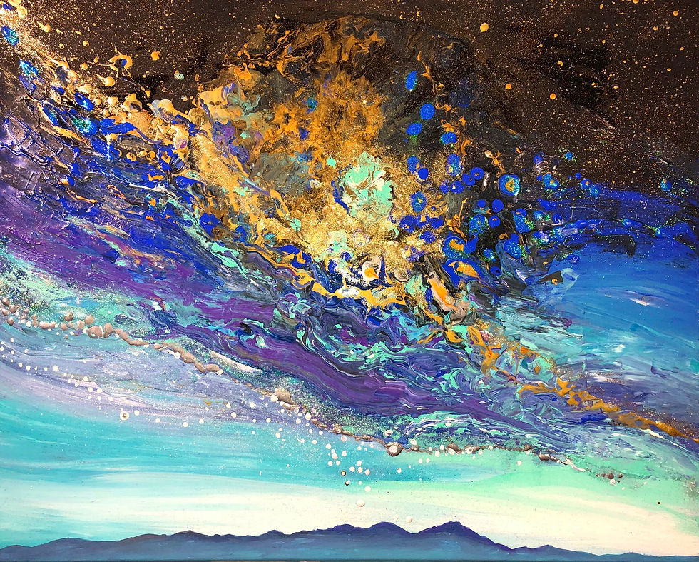 30 % OFF! Night Sky.Epoxy Resin.61x76cm. 675 $