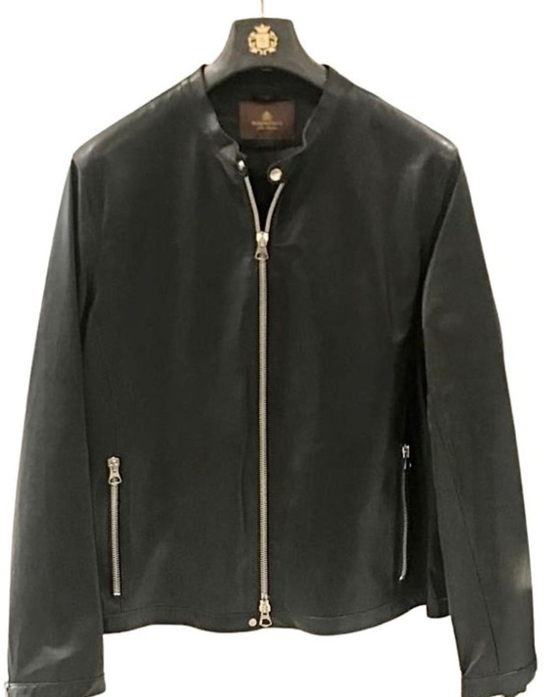 Men's Leather Jacket - Unlined - Black - 100% Made in Italy