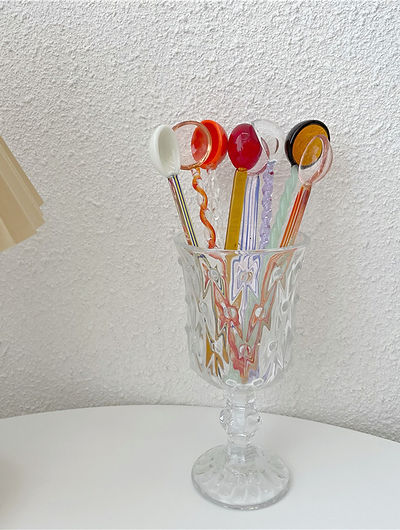 Glass tea stirring spoons