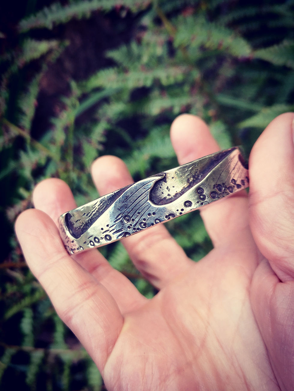 Thumbnail: Sterling Silver High to Low tide Bangle