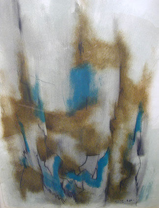 Green & Brown abstract artwork by Norman Wilfred Lewis
