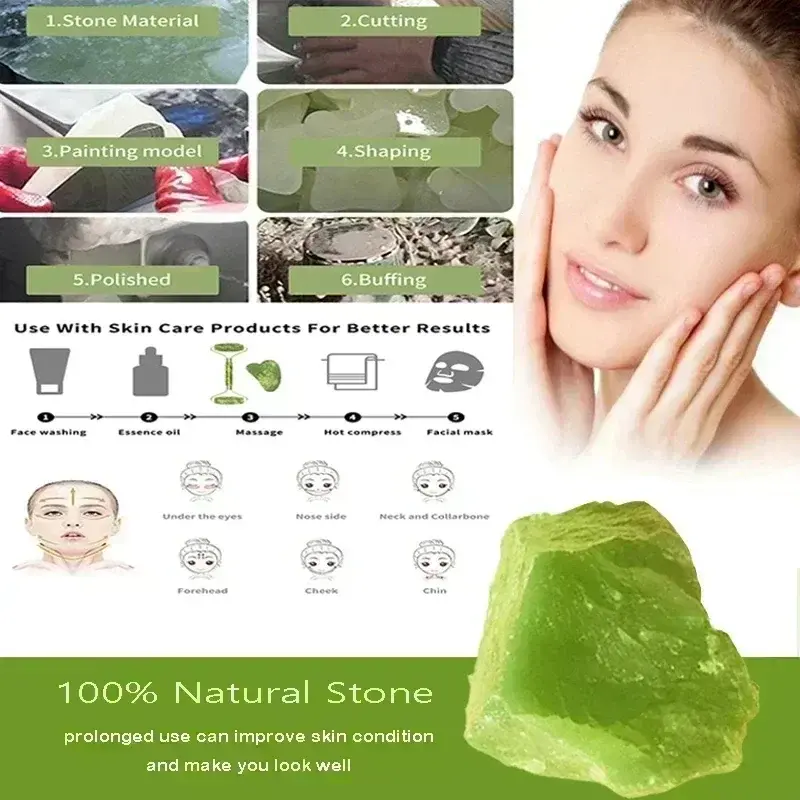 Thumbnail: Ancient Xiu Yu Jade Facial Roller & Gua Sha Sculpting Duo – 100% Natural Stone
