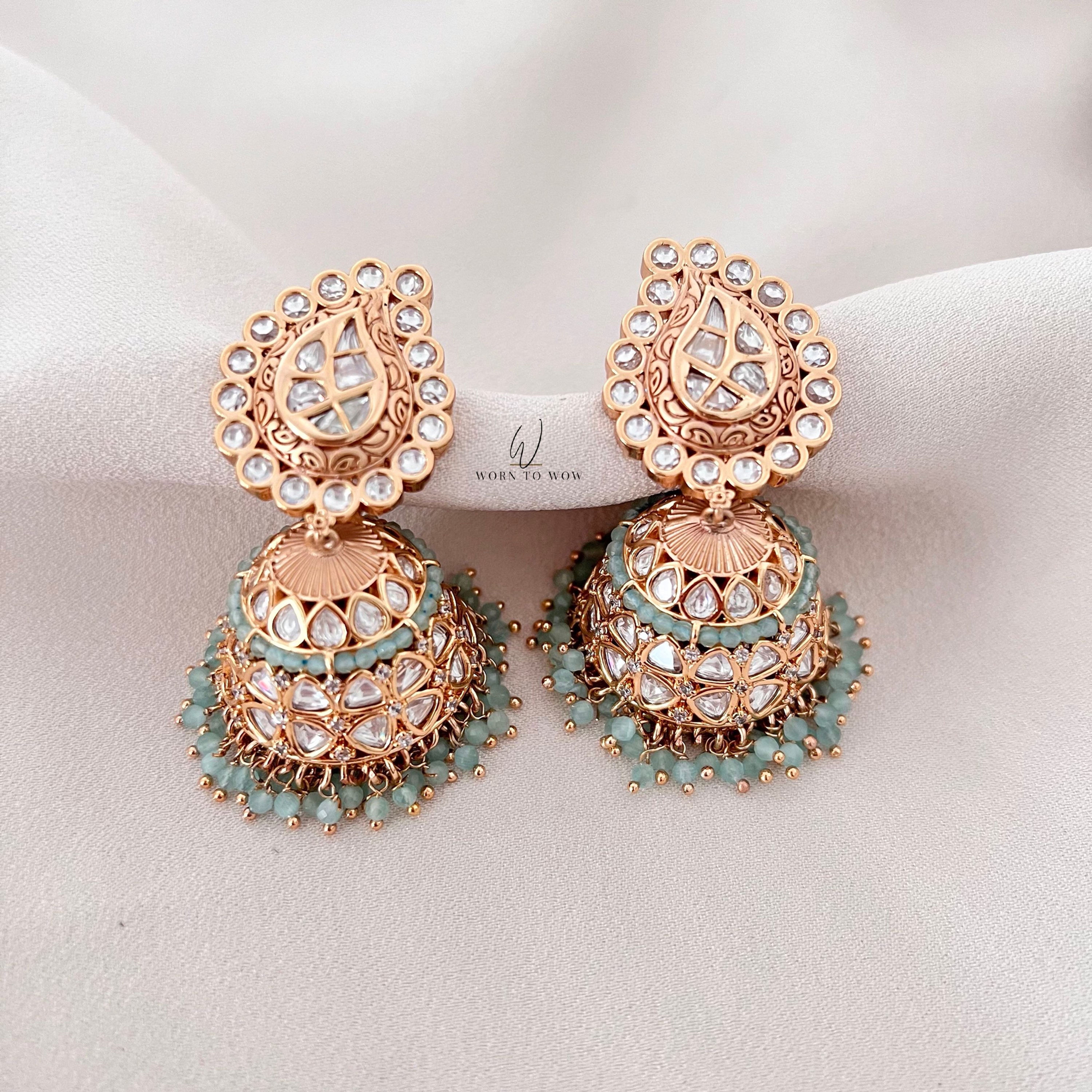 AYA  PASTEL KUNDAN JHUMKIS