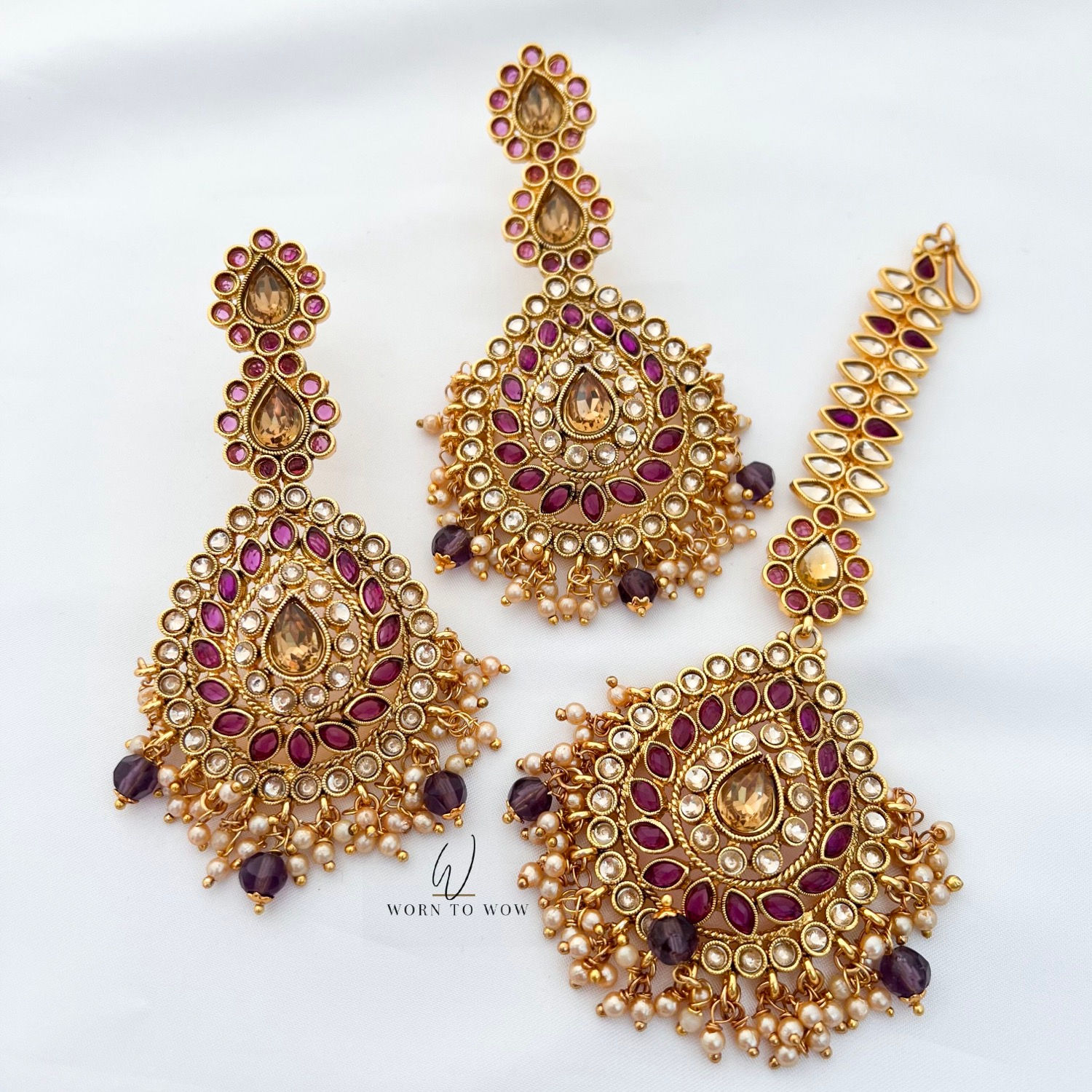 RUHANI - Purple/Gold Tikka Set