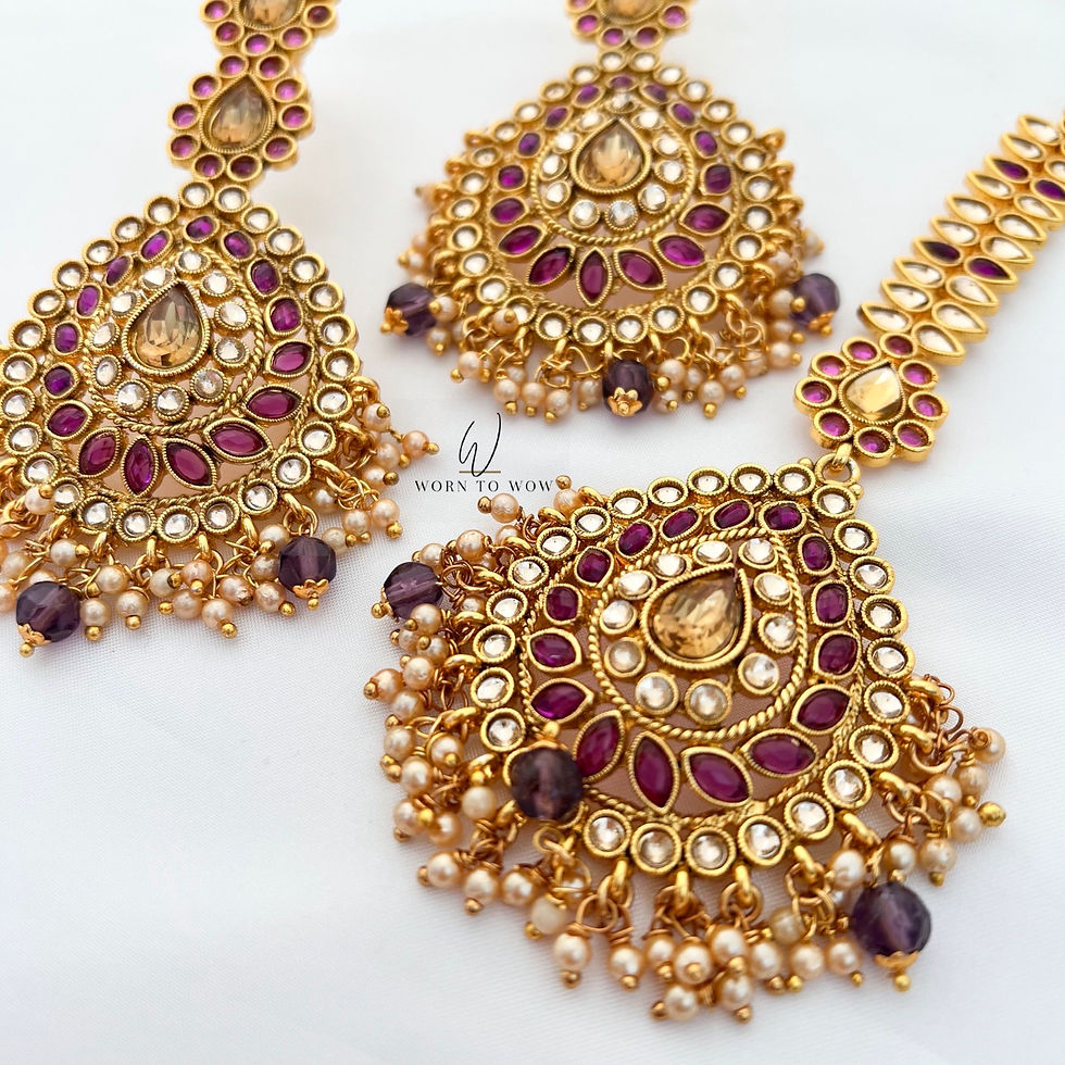 Thumbnail: RUHANI - Purple/Gold Tikka Set