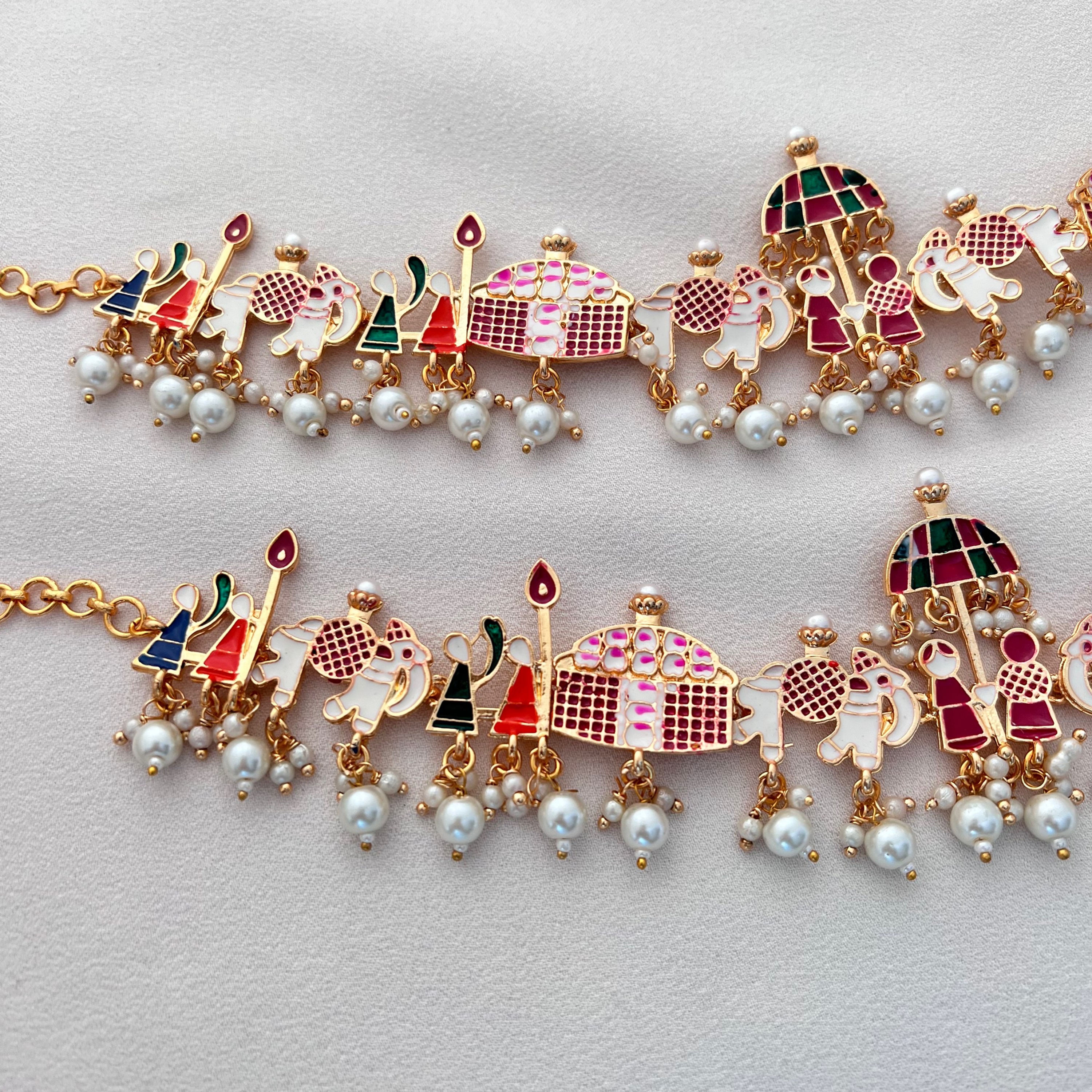 Dulhan Bridal Anklets Multi