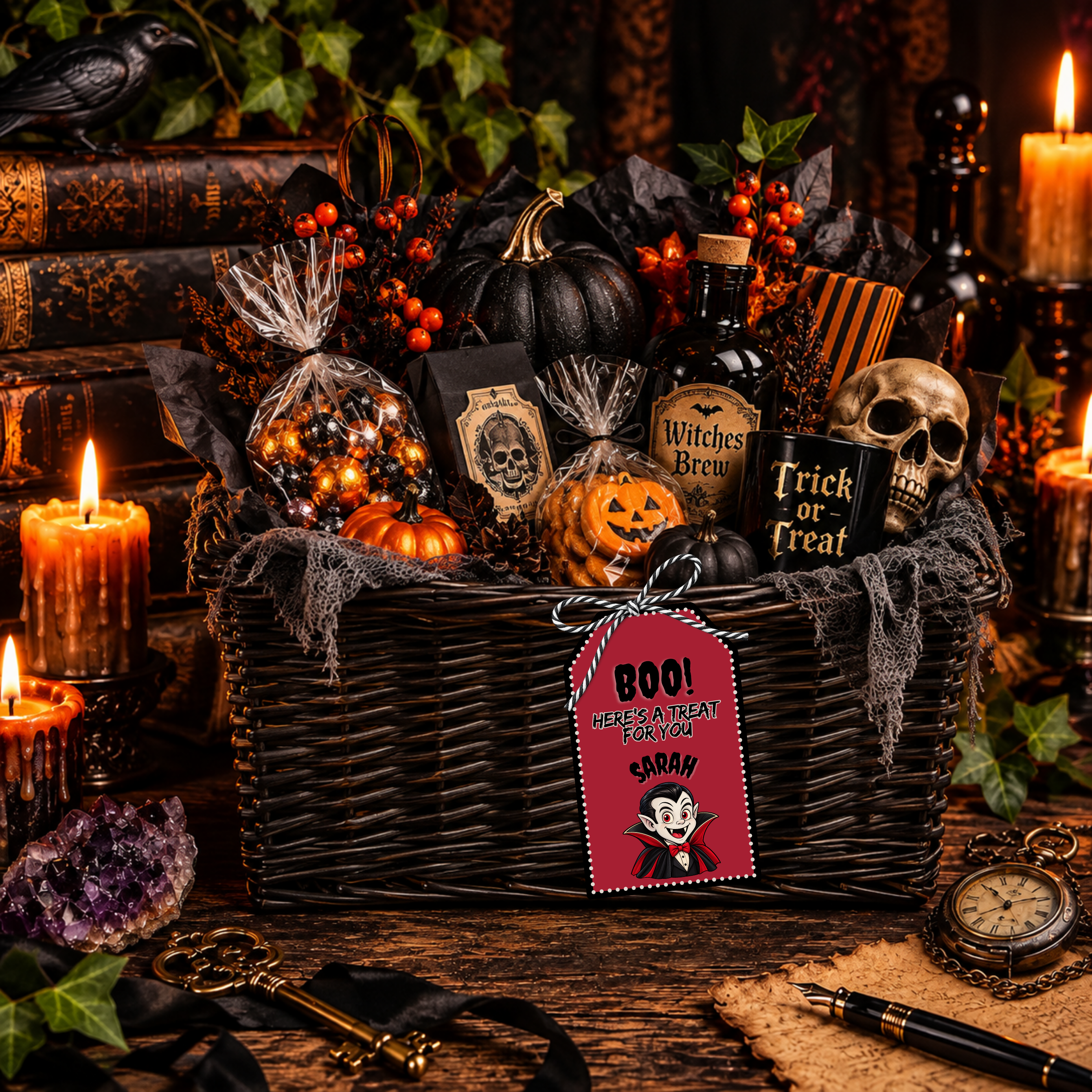 Copy of Personalised Red Halloween Boo Gift Tags – Singles or Set of 4