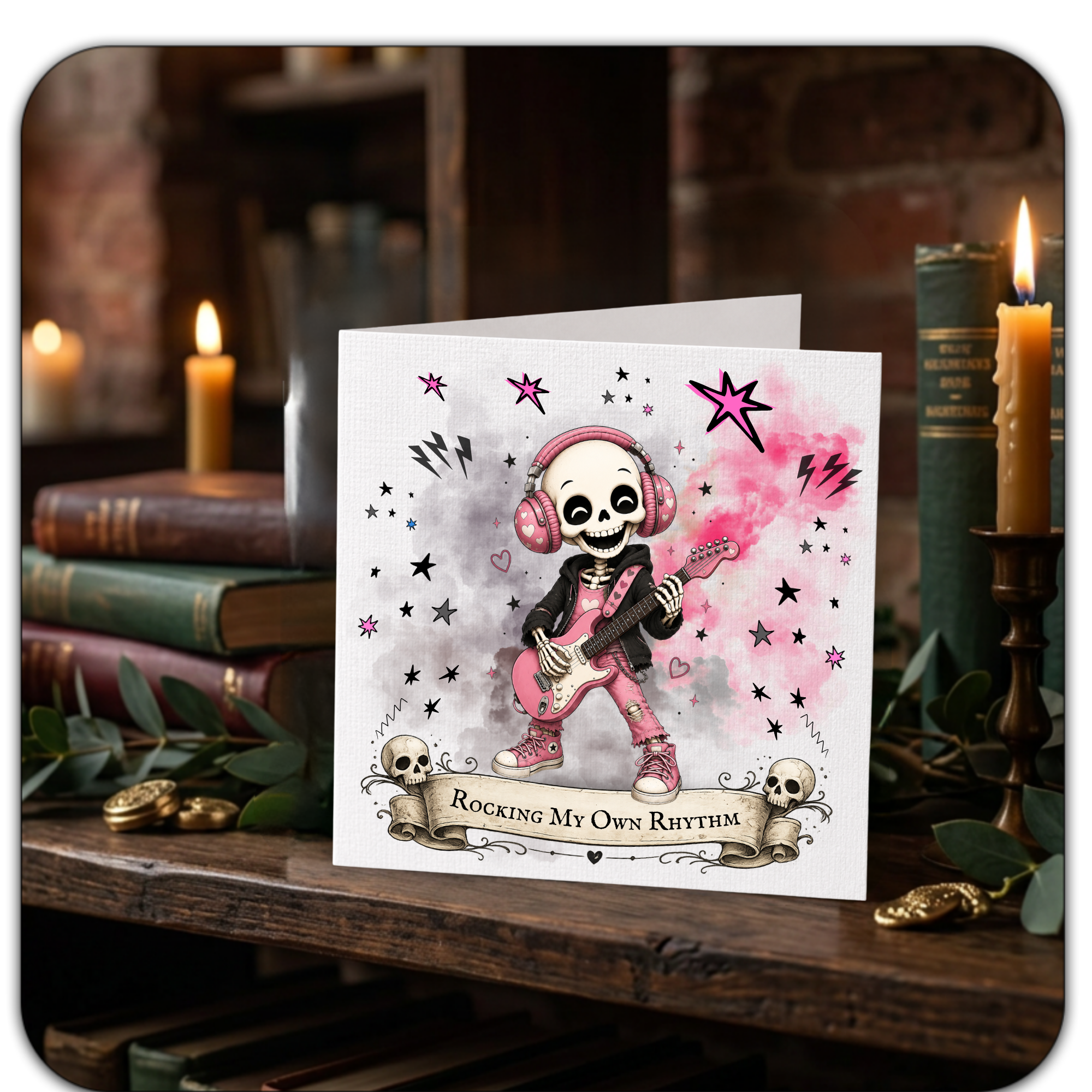 Rocking My Own Rhythm Skeleton Card – Choice of Colour